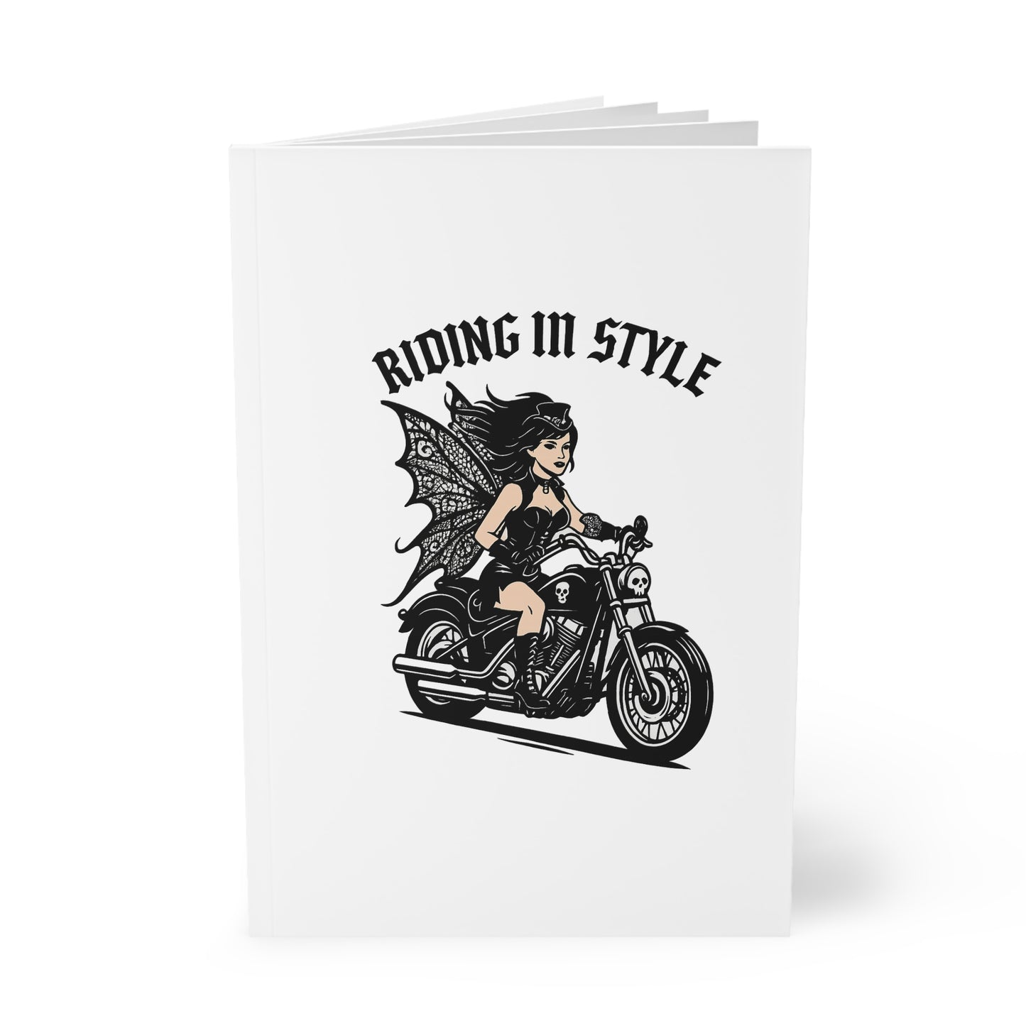 Motorcycle Fairy Softcover Notebook | Riding In Style A5 Journal for Bikers, Gifts for Riders, Travel Diary, Sketchbook, Writing Journal