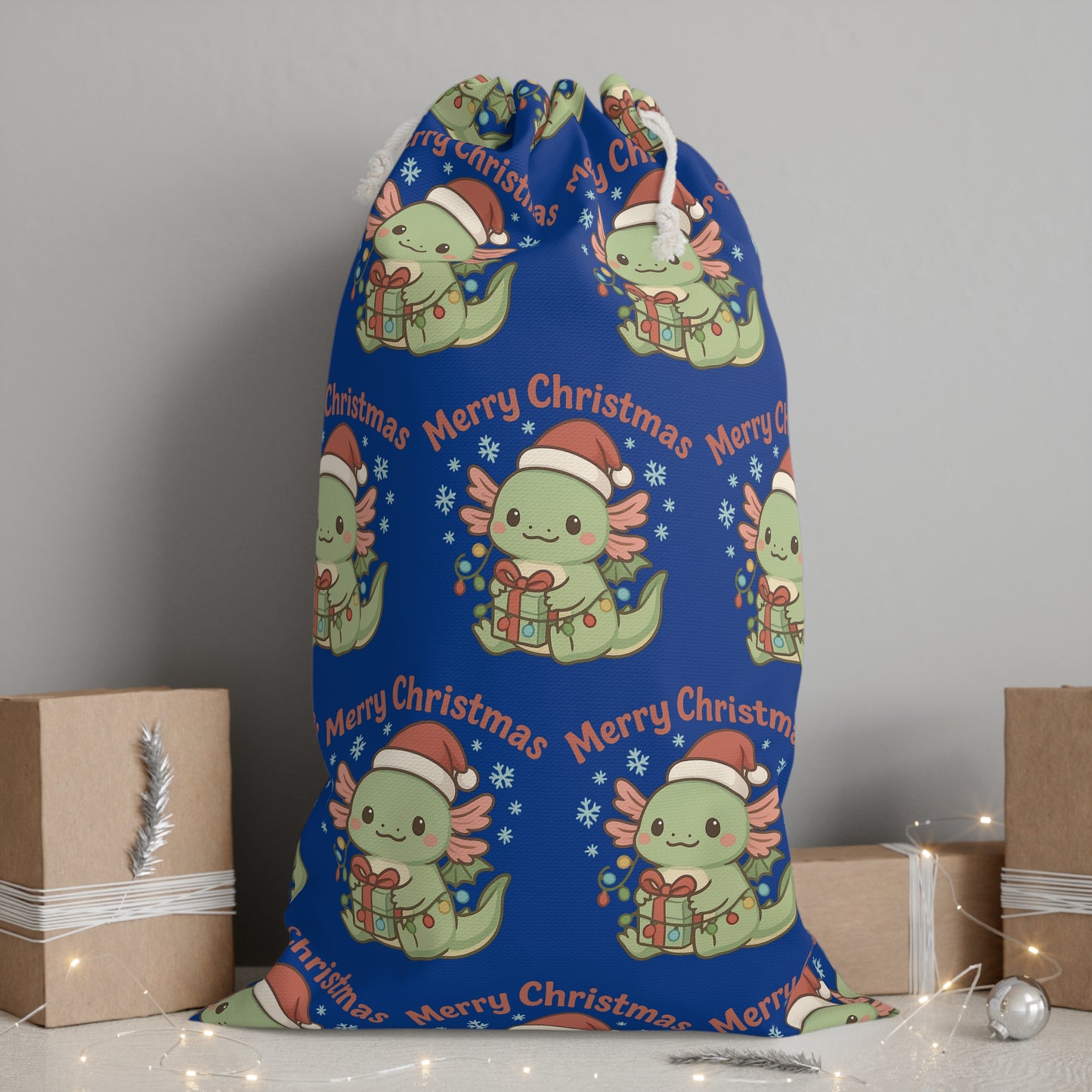 Christmas Axel Gift Sack with Cute Holiday Design, Merry Christmas Ideas, Santa Delivery Bag, Festive Storage, Christmas Decor