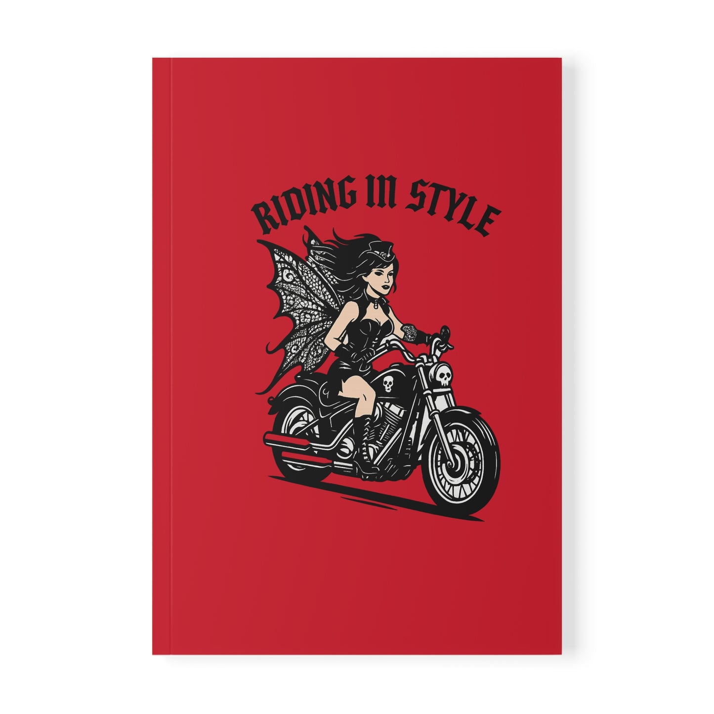 Motorcycle Fairy Softcover Notebook | Riding In Style A5 Journal for Bikers, Gifts for Riders, Travel Diary, Sketchbook, Writing Journal