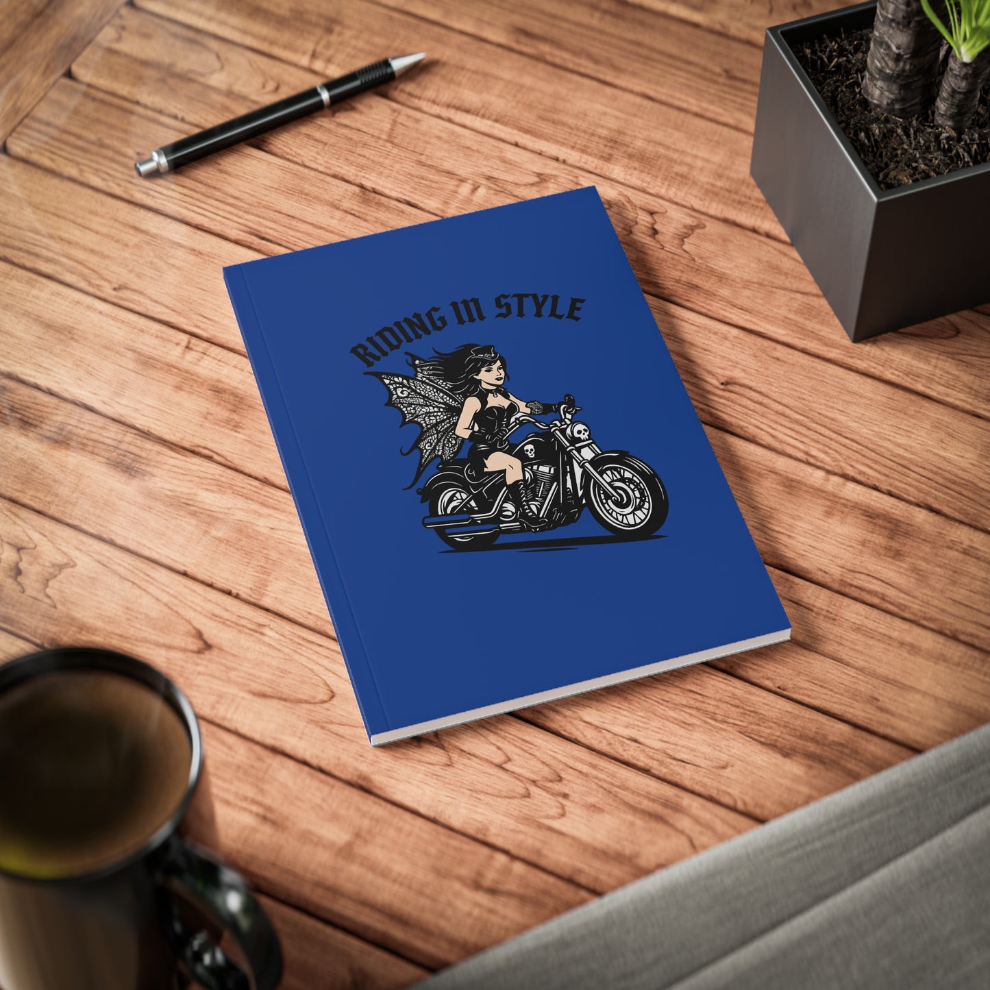 Motorcycle Fairy Softcover Notebook | Riding In Style A5 Journal for Bikers, Gifts for Riders, Travel Diary, Sketchbook, Writing Journal
