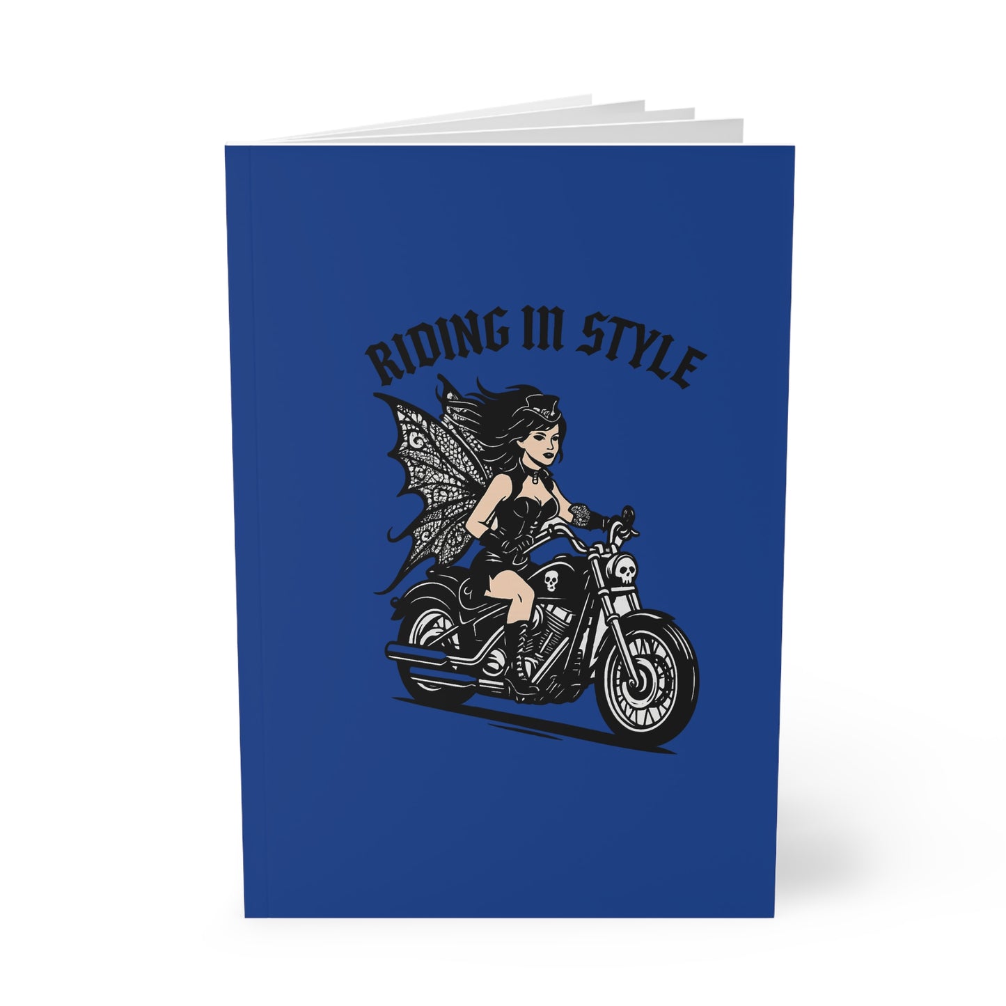 Motorcycle Fairy Softcover Notebook | Riding In Style A5 Journal for Bikers, Gifts for Riders, Travel Diary, Sketchbook, Writing Journal