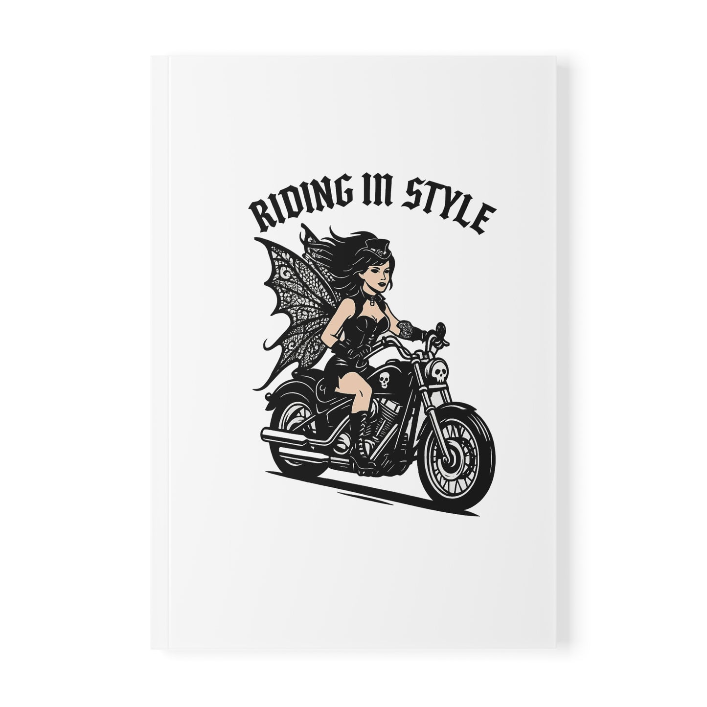 Motorcycle Fairy Softcover Notebook | Riding In Style A5 Journal for Bikers, Gifts for Riders, Travel Diary, Sketchbook, Writing Journal