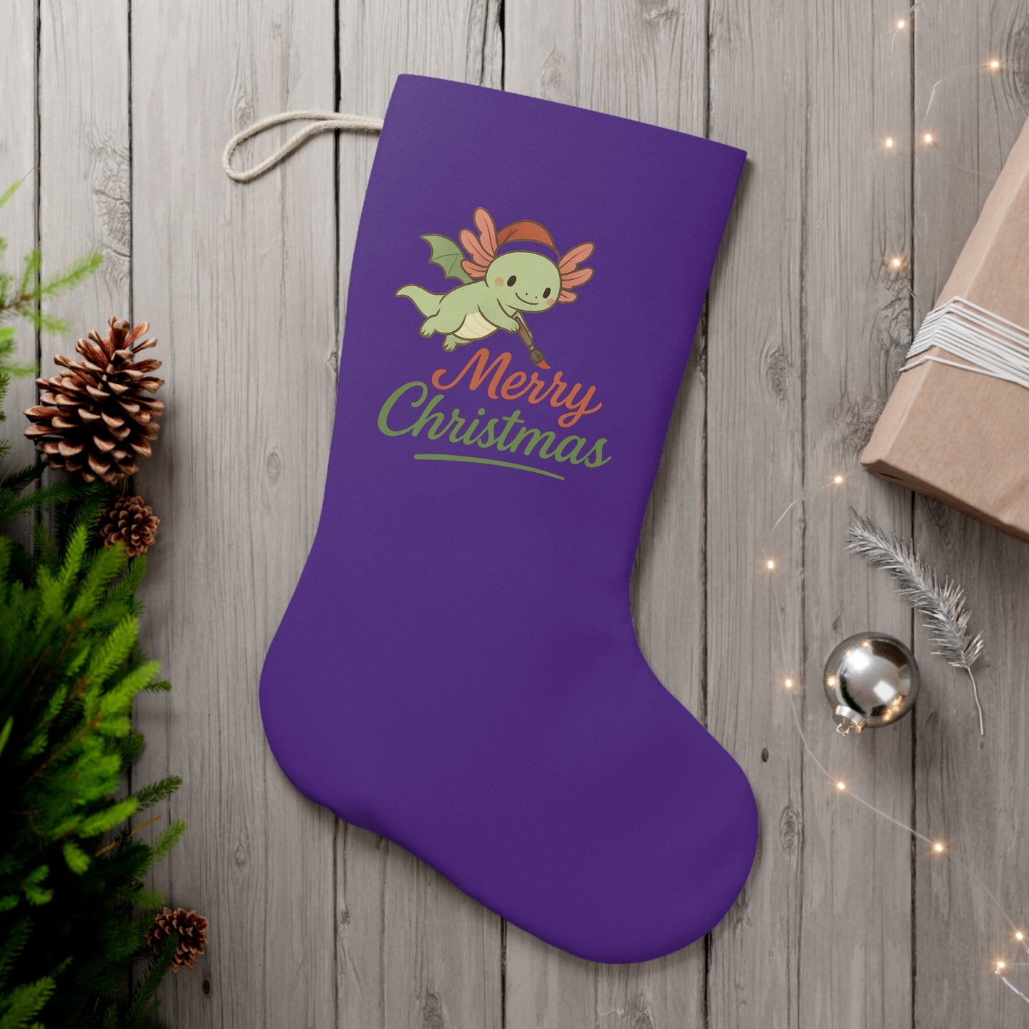 Merry Christmas Axel Santa Stocking, Merry Christmas Holiday Decor, Festive Home Accessory, Christmas Gift, Winter Celebration Decoration
