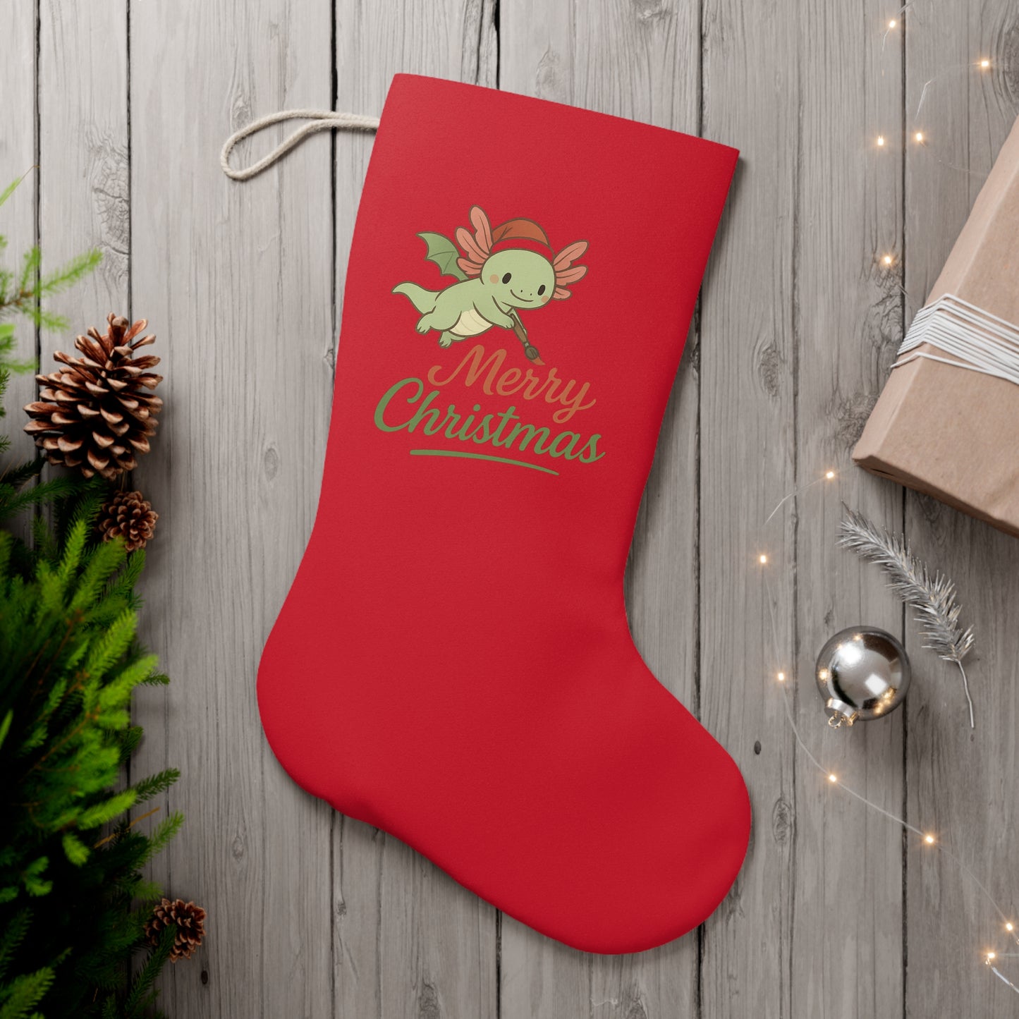 Merry Christmas Axel Santa Stocking, Merry Christmas Holiday Decor, Festive Home Accessory, Christmas Gift, Winter Celebration Decoration