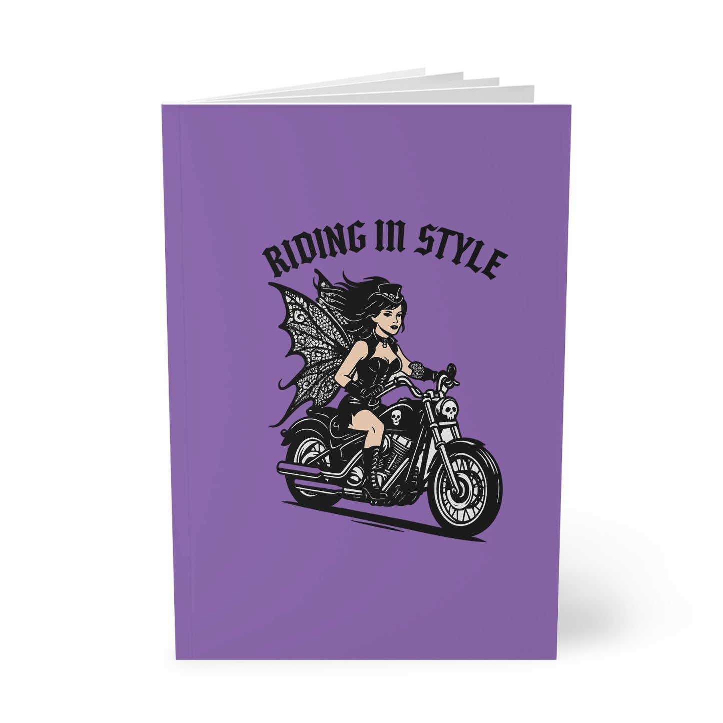 Motorcycle Fairy Softcover Notebook | Riding In Style A5 Journal for Bikers, Gifts for Riders, Travel Diary, Sketchbook, Writing Journal