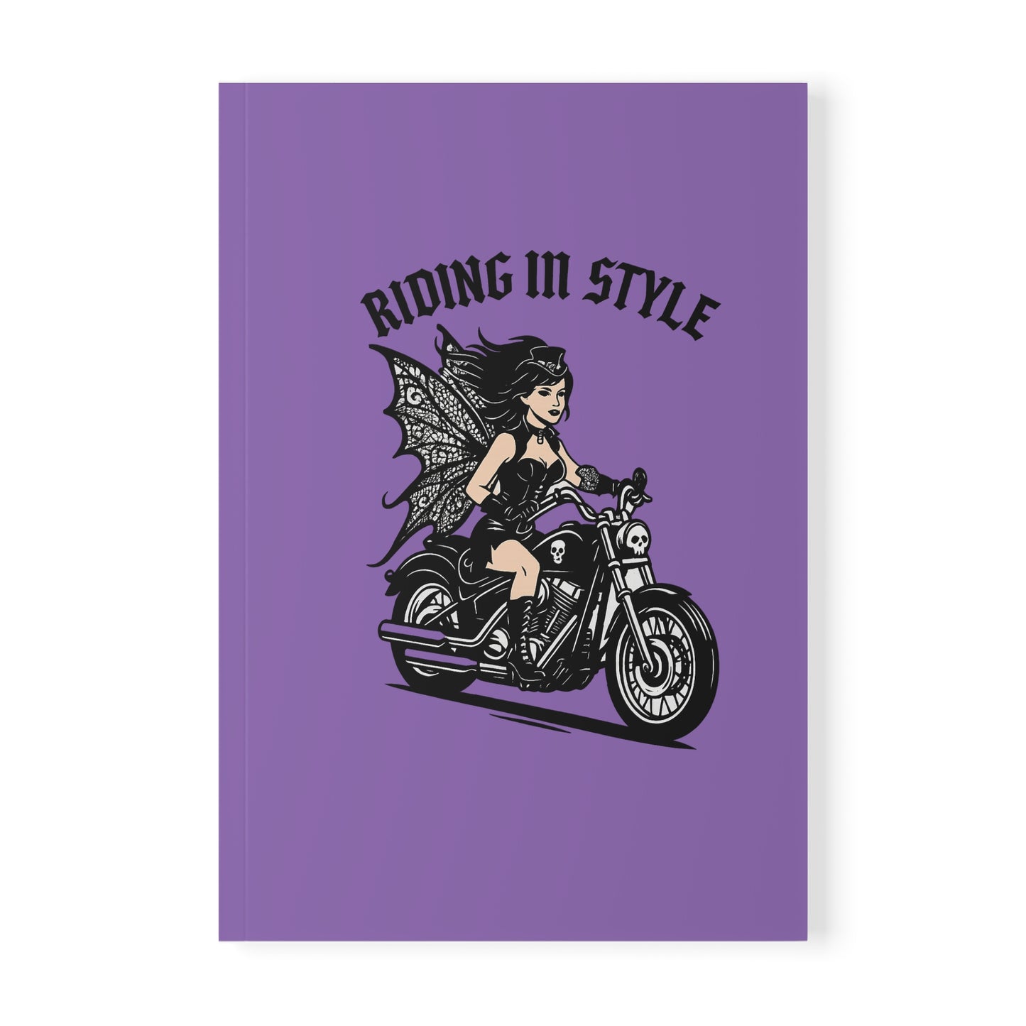 Motorcycle Fairy Softcover Notebook | Riding In Style A5 Journal for Bikers, Gifts for Riders, Travel Diary, Sketchbook, Writing Journal
