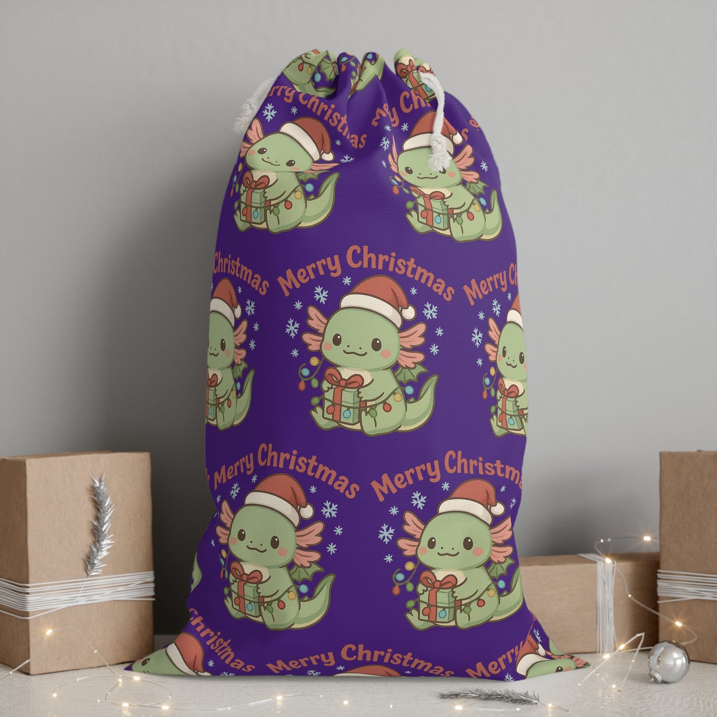 Christmas Axel Gift Sack with Cute Holiday Design, Merry Christmas Ideas, Santa Delivery Bag, Festive Storage, Christmas Decor
