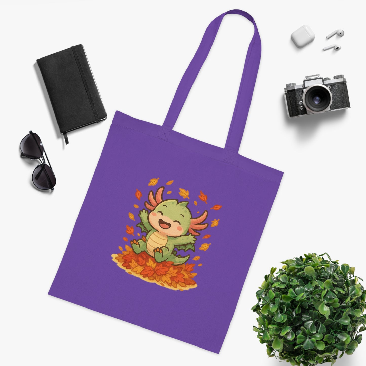 Autumn Leaf Axel Tote Bag, Fun Eco-Friendly Shopping Bag, Seasonal Gift, Cute Fall Bag, Reusable Canvas Tote, Perfect for Halloween