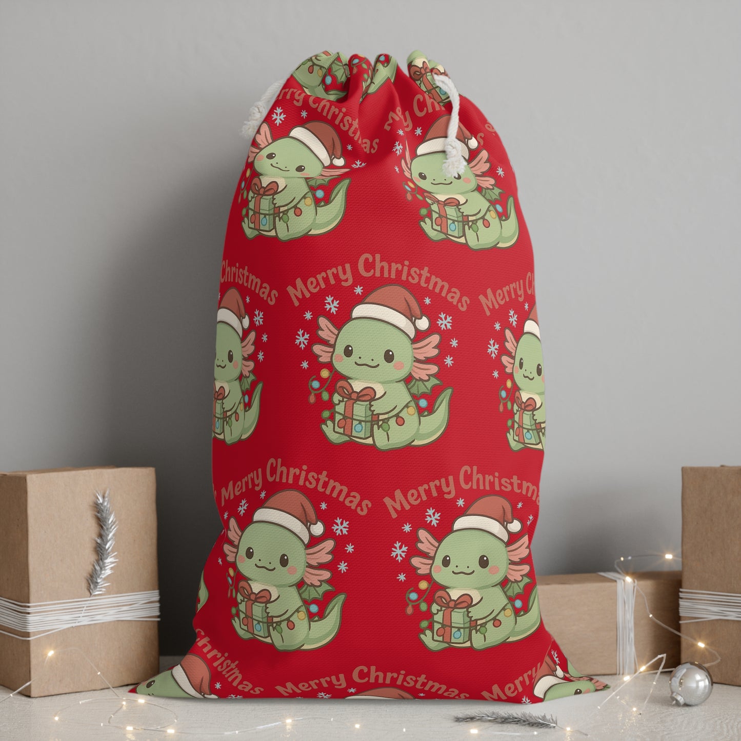 Christmas Axel Gift Sack with Cute Holiday Design, Merry Christmas Ideas, Santa Delivery Bag, Festive Storage, Christmas Decor