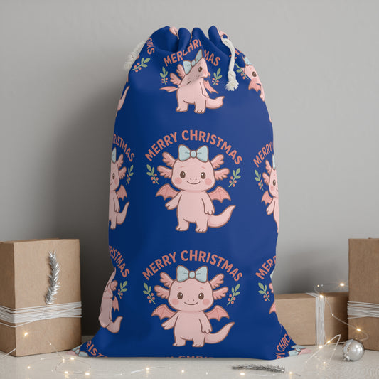 Christmas Lottie Gift Sack with Cute Holiday Design, Merry Christmas Ideas, Santa Delivery Bag, Festive Storage, Christmas Decor
