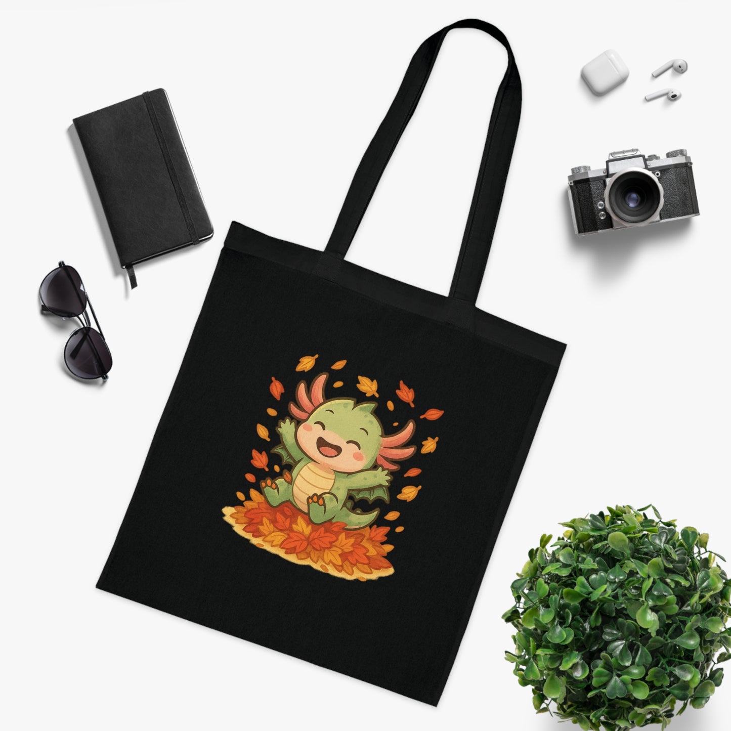 Autumn Leaf Axel Tote Bag, Fun Eco-Friendly Shopping Bag, Seasonal Gift, Cute Fall Bag, Reusable Canvas Tote, Perfect for Halloween