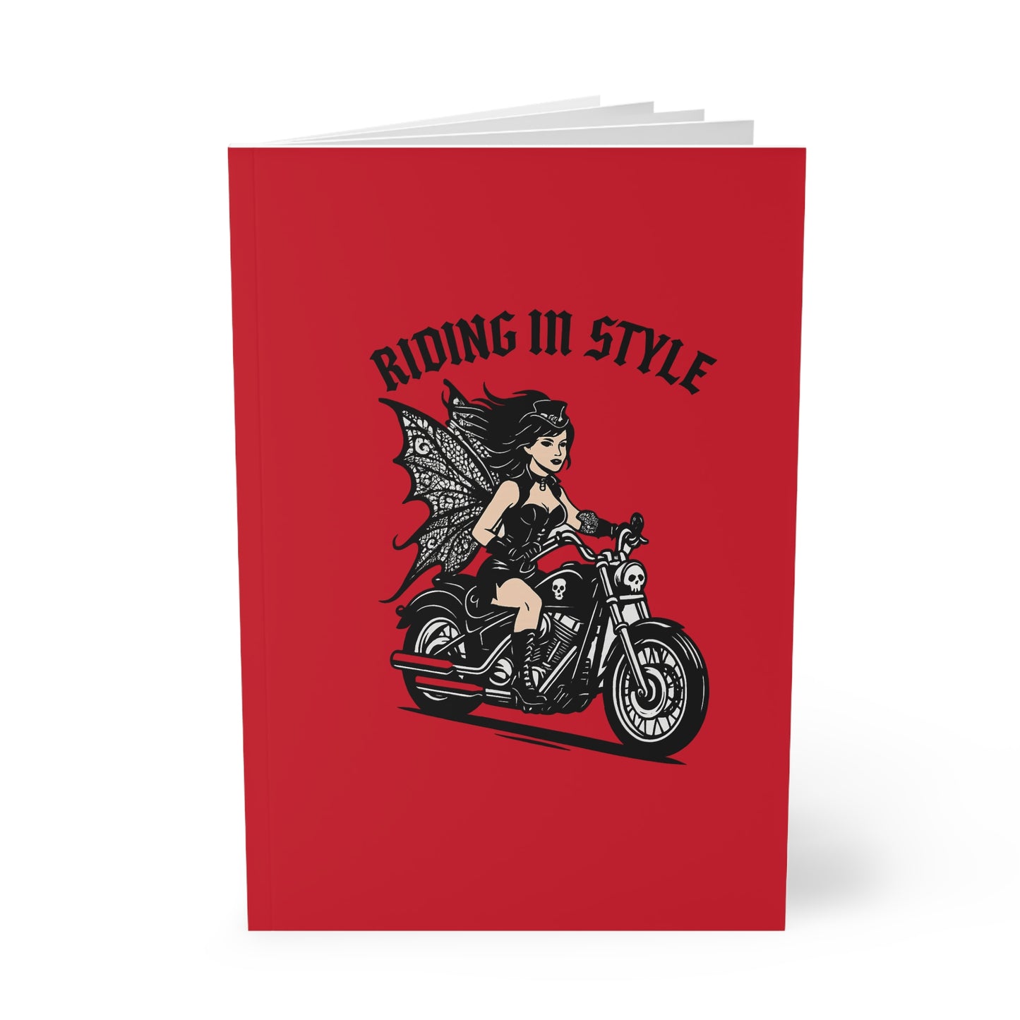Motorcycle Fairy Softcover Notebook | Riding In Style A5 Journal for Bikers, Gifts for Riders, Travel Diary, Sketchbook, Writing Journal