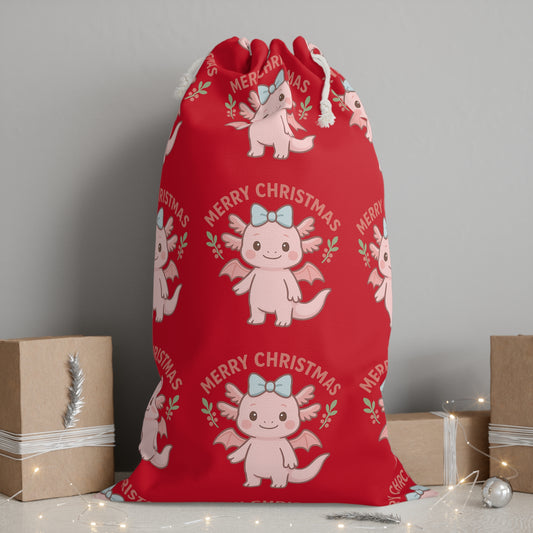 Christmas Lottie Gift Sack with Cute Holiday Design, Merry Christmas Ideas, Santa Delivery Bag, Festive Storage, Christmas Decor