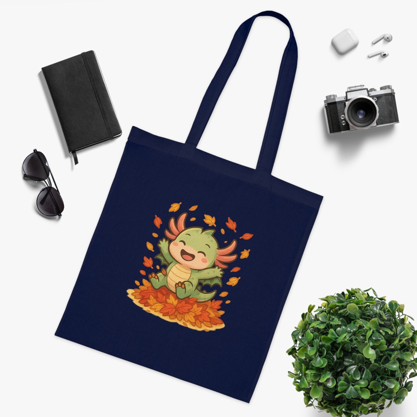 Autumn Leaf Axel Tote Bag, Fun Eco-Friendly Shopping Bag, Seasonal Gift, Cute Fall Bag, Reusable Canvas Tote, Perfect for Halloween